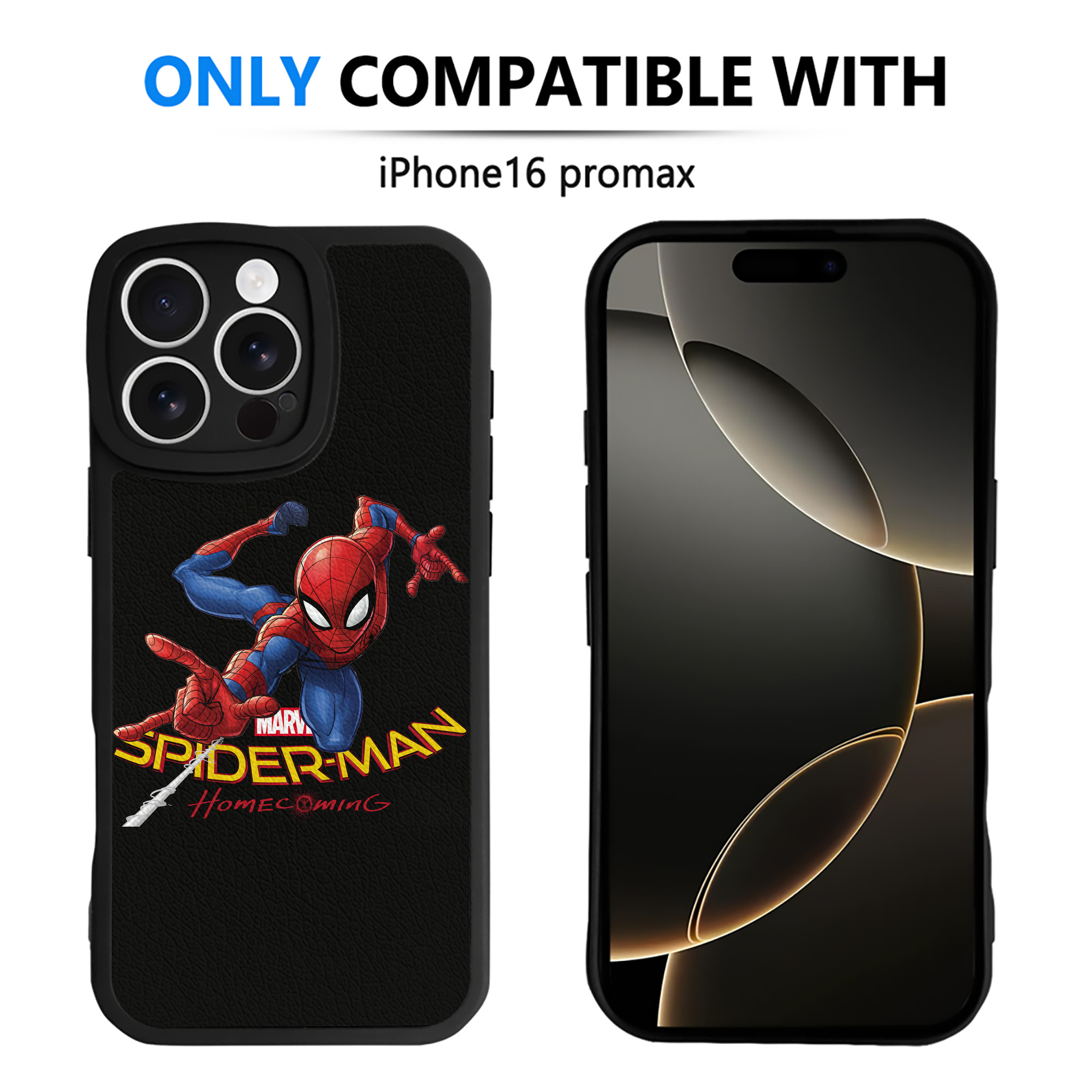Spider Man スパイダーマン 【iPhone 16シリーズ対応】シリコンスマホケース（レザー調） 材質：シリコン